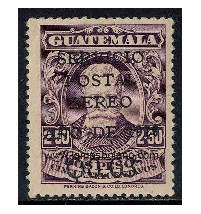 SELLOS GUATEMALA 1929 - L. MONTUFAR - 1 VALOR SOBRECARGADO FIJASELLO - AEREO