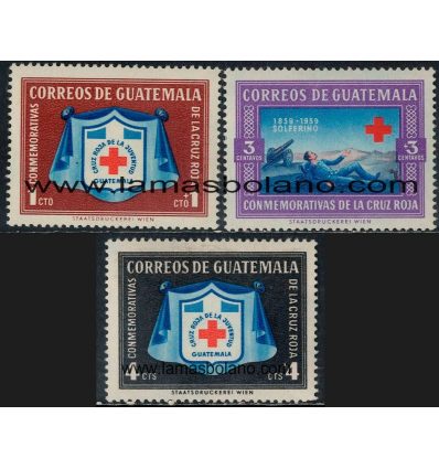 SELLOS GUATEMALA 1960 - CRUZ ROJA DE LA JUVENTUD - 3 VALORES - CORREO