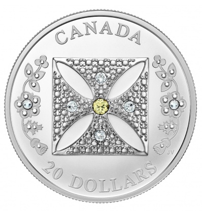 CANADA 2022 TIARA DE DIAMANTES REINA ISABEL II 20 DOLARES PROOF - Moneda 1 Onza Plata
