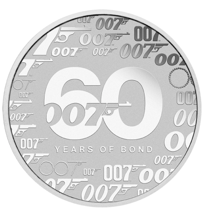 TUVALU 2022 60 ANIVERSARIO JAMES BOND 1 DOLAR - Moneda 1 Onza Plata