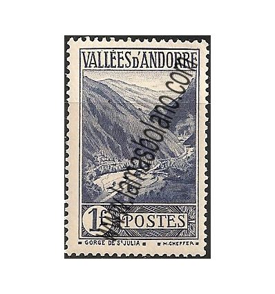 SELLOS DE ANDORRA FRANCESA 1937-1943 - PAISAJES - 1 VALOR CORREO 