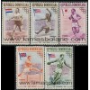 SELLOS DE DOMINICANA 1957 - OLIMPIADA DE MELBOURNE - CAMPEONES OLIMPICOS DE AYER Y DE HOY - 5 VALORES - CORREO