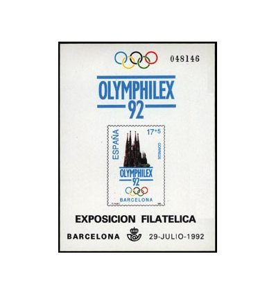 OLYMPHILEX'92. HOJITA SIN DENTAR