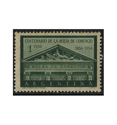 SELLOS DE ARGENTINA 1954 - CENTENARIO DE LA BOLSA - 1 VALOR - CORREO